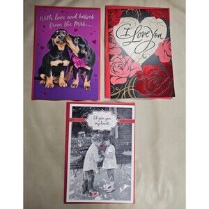 Happy Sweetest Day Lot of 3 Hallmark Greeting Card Dachshund Husband My Heart B